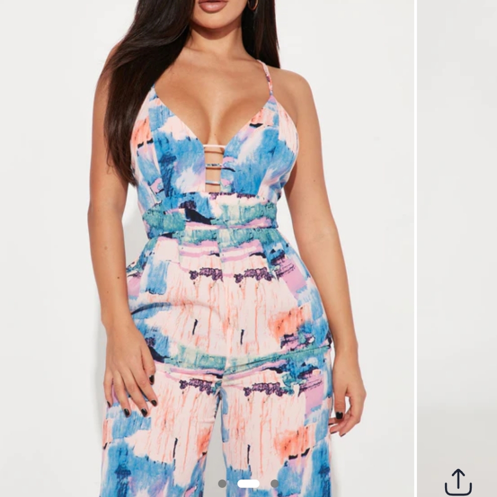 - Multicolor Abstract Jumpsuit - Picture 2 of 5